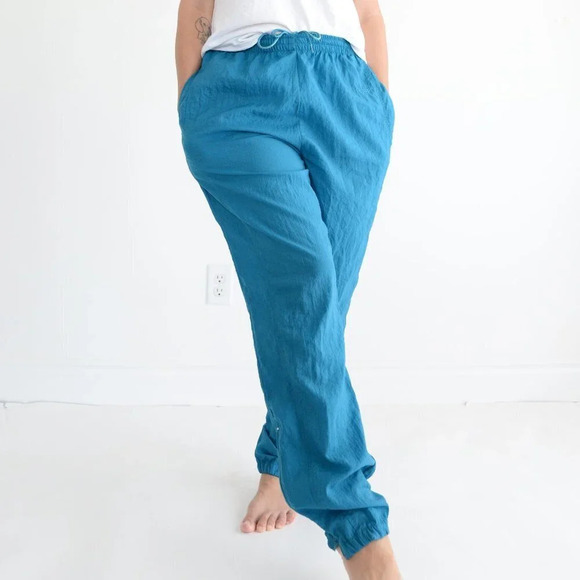 Vintage Reebok Sport  Teal Nylon Jogging Pants Med - Picture 3 of 12